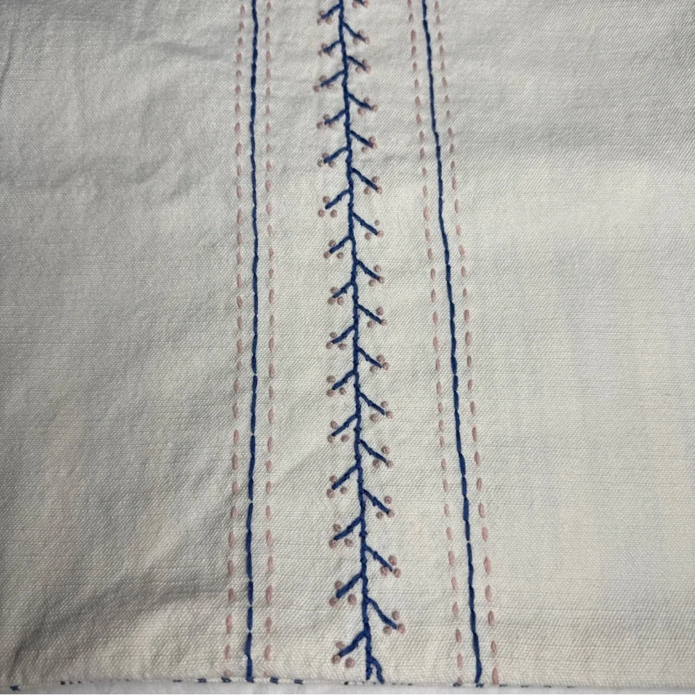 Ikea AKERNEJLIKA Lumbar Pillow Cover Embroidered Off-White Blue Pink Cottagecore